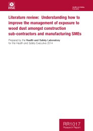 Literature review: understanding how to improve the management of exposure to wood dust amongst construction sub-contractors and manufacturing SMEs