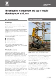 Selection, management and use of mobile elevating work platforms