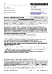 Construction (design and management) regulations 2015 (CDM 2015) - Impact assessment