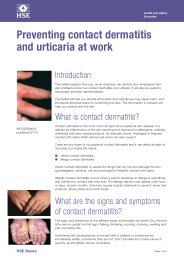 Preventing contact dermatitis and urticaria at work