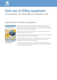 Safe use of lifting equipment. Lifting operations and lifting equipment regulations 1998. Approved code of practice and guidance. 2nd edition (with amendments 2018)