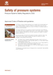 Safety of pressure systems. Pressure Systems Safety Regulations 2000. Approved code of practice and guidance. 2nd edition