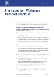 Site inspection: workplace transport checklist