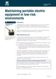Maintaining portable electric equipment in low-risk environments