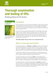 Thorough examination and testing of lifts - simple guidance for lift owners