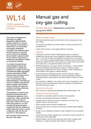 Manual gas and oxy-gas cutting - control approach: respiratory protective equipment (RPE)