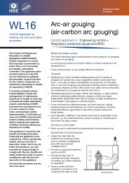 Arc-air gouging (air-carbon arc gouging) - control approach 2: engineering control + respiratory protective equipment (RPE)