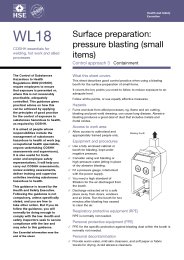 Surface preparation: pressure blasting (small items) - control approach 3: containment