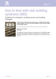 How to deal with Sick Building Syndrome (SBS) - guidance for employers, building owners and building managers. 3rd edition