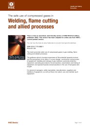 Safe use of compressed gases in welding, flame cutting and allied processes