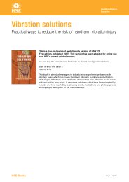 Vibration solutions: practical ways to reduce the risk of hand-arm vibration injury