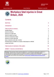 Workplace fatal injuries in Great Britain, 2020 (includes November 2020 correction)