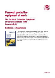 Personal protective equipment at work. The Personal Protective Equipment at Work Regulations 1992 (as amended). Guidance on regulations. 4th edition