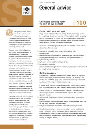 General advice - chemicals causing harm via skin or eye contact