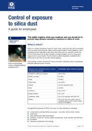 Control of exposure to silica dust - a guide for employees