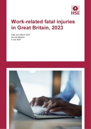 Work-related fatal injuries in Great Britain, 2023
