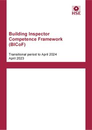 Building inspector competence framework (BICoF). Transitional period to April 2024. Version 1