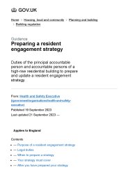 Preparing a resident engagement strategy