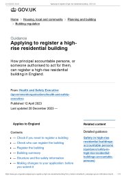 Applying to register a high-rise residential building