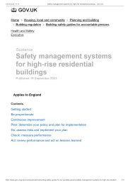 Safety management systems for high-rise residential buildings