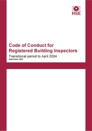 Code of conduct for registered building inspectors. Transitional period to April 2024. September 2023. Version 2