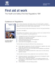 First aid at work. The Health and Safety (First-Aid) Regulations 1981. Guidance on regulations. 3rd edition (reissued with minor amendments - 2018 and 2024)