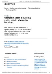 Complain about a building safety risk in a high-rise building