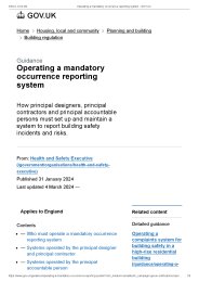 Operating a mandatory occurrence reporting system
