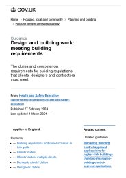 Design and building work: meeting building requirements