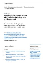 Keeping information about a higher-risk building: the golden thread