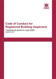Code of conduct for registered building inspectors. Transitional period to April 2024. September 2023. Version 3