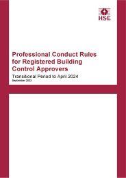 Professional conduct rules for registered building control approvers. Transitional period to April 2024. September 2023. Version 3