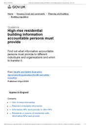 High-rise residential building information accountable persons must provide