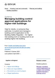Managing building control approval applications for higher-risk buildings