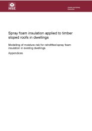 Spray foam insulation applied to timber sloped roofs in dwellings. Modelling of moisture risk for retrofitted spray foam insulation in existing dwellings. Appendices
