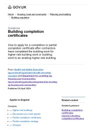 Building completion certificates