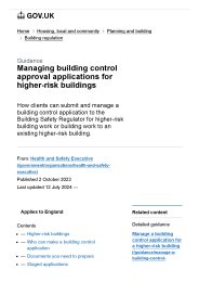 Managing building control approval applications for higher-risk buildings