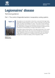 Legionnaires' disease: technical guidance. Part 1: the control of legionella bacteria in evaporative cooling systems. 2nd edition