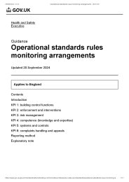 Operational standards rules monitoring arrangements