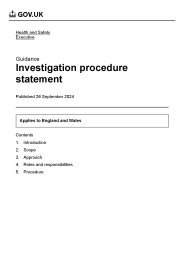 Investigation procedure statement