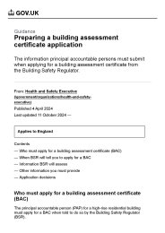 Preparing a building assessment certificate application