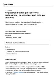 Registered building inspectors: professional misconduct and criminal offences