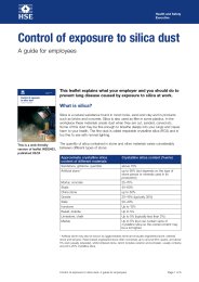 Control of exposure to silica dust. A guide for employees