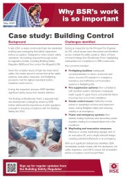 Why BSR's work is so important. Case study: building control