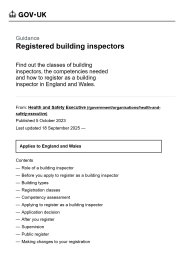 Registered building inspectors