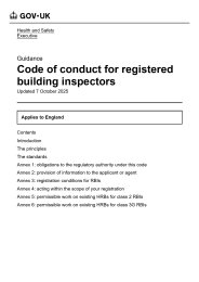 Code of conduct for registered building inspectors