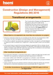 Construction (design and management) regulations (NI) 2016. Transitional arrangements