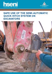 Safe use of the semi-automatic quick hitch system on excavators