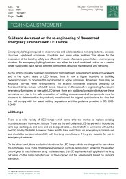 Guidance document on the re-engineering of fluorescent emergency luminaire with LED lamps