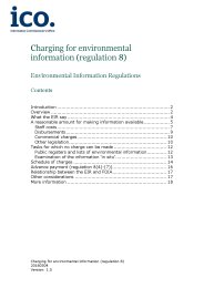 Charging for environmental information (regulation 8). Environmental information regulations. Version 1.5